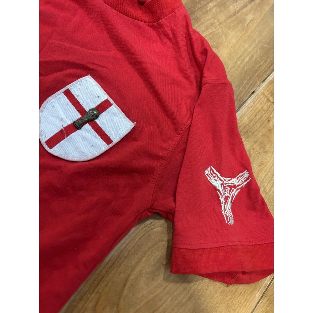 Vintage France 98 World Cup Official Licensed Red T-Shirt Small England Badge